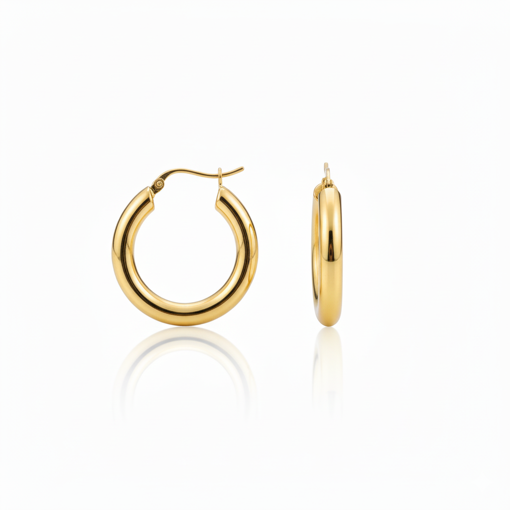 Timeless Round Hoop Earrings – Gold Stainless Steel