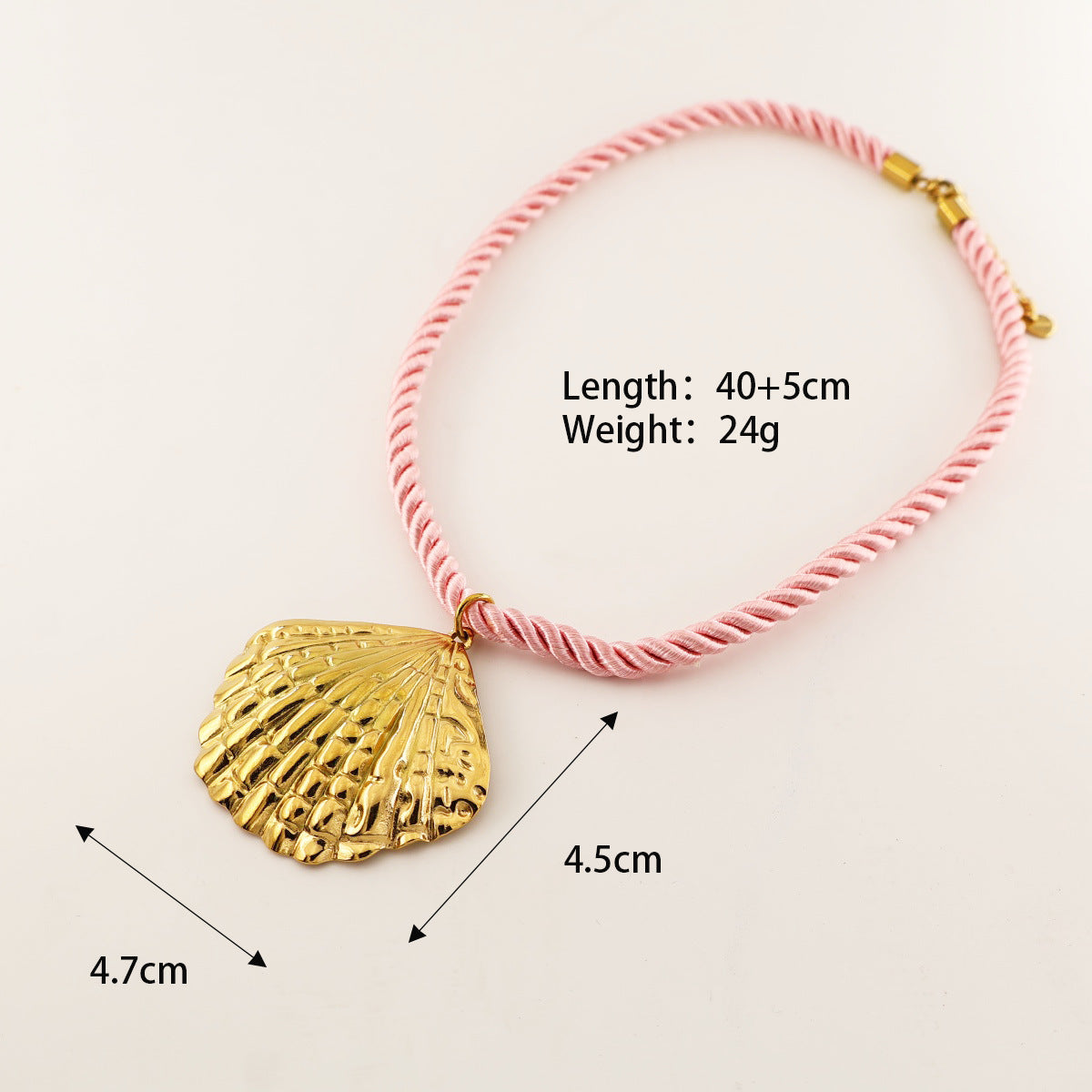 Golden Seashell Rope Necklace