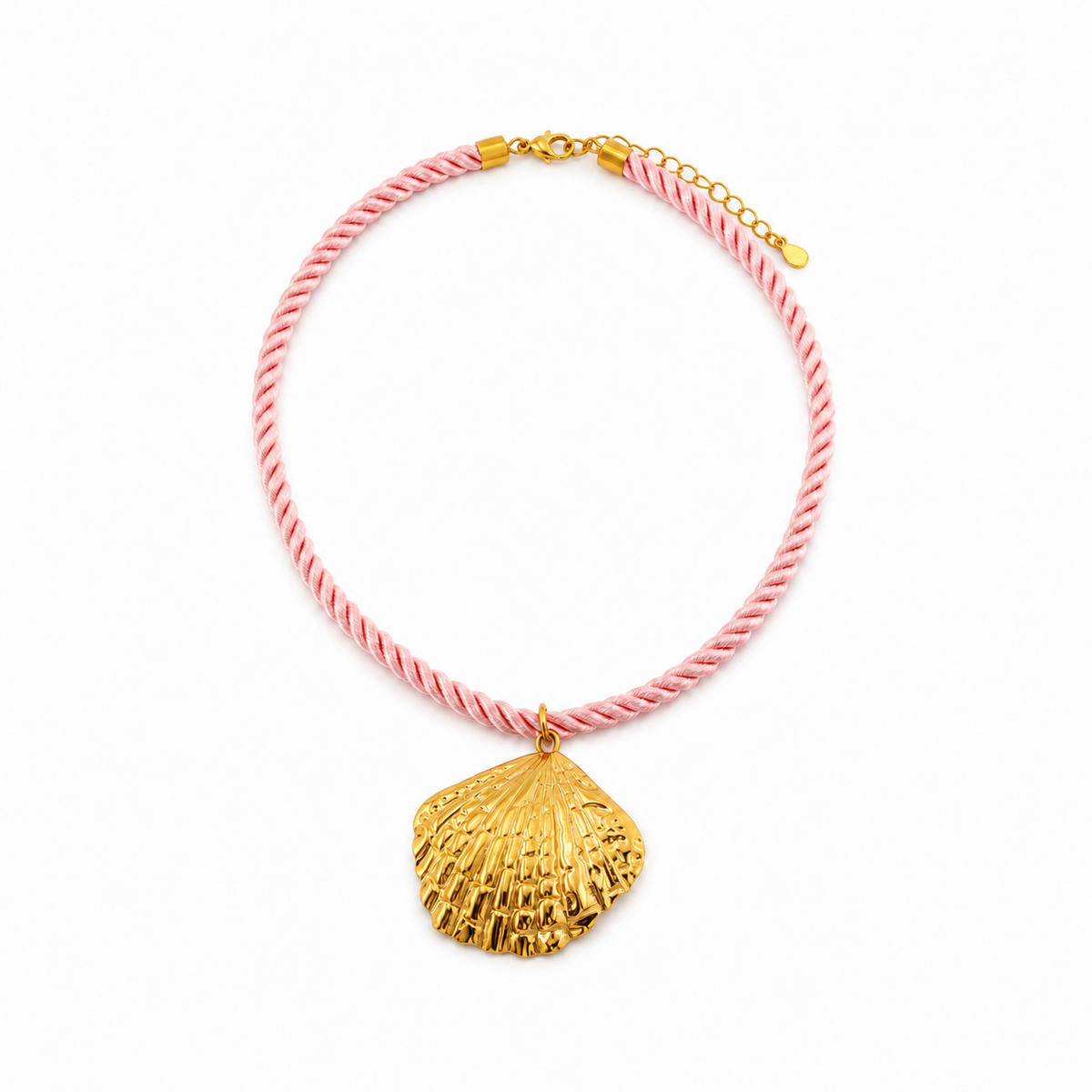 Golden Seashell Rope Necklace