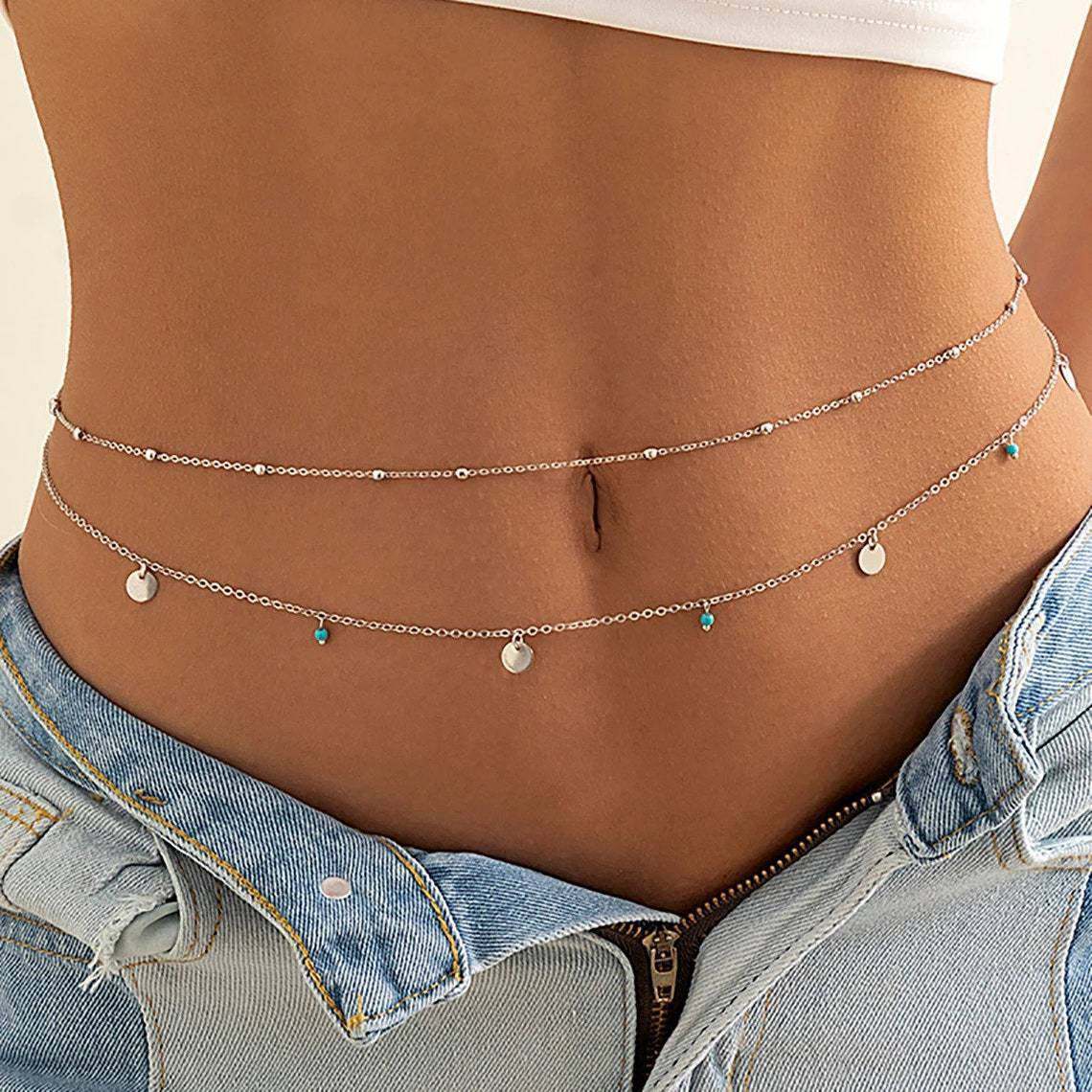 Silver Charm Waist Chain – Boho Chic