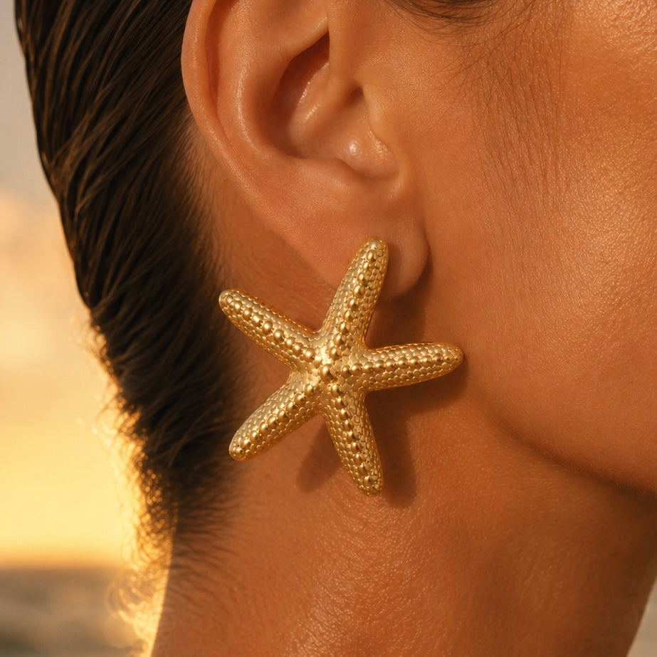 Golden Starfish Earrings