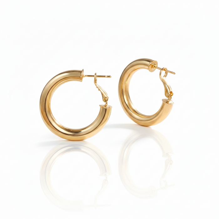 Golden Chunky Hoop Earrings