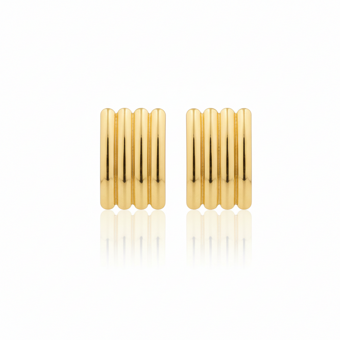 Golden Bar Column Stud Earrings