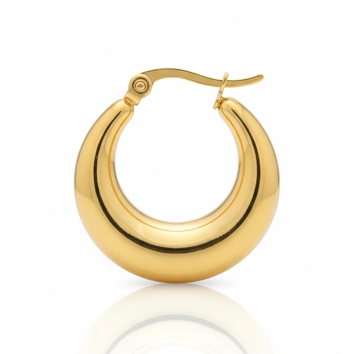 Golden Crescent Hoop Earrings