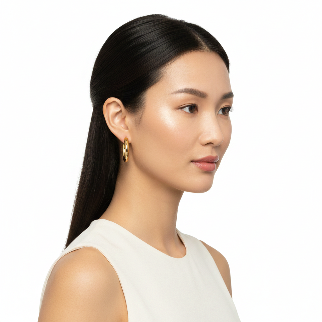 Timeless Round Hoop Earrings – Gold Stainless Steel