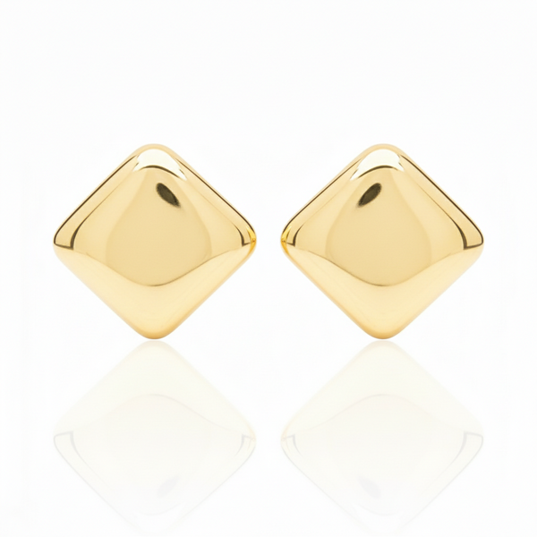 Bold Square Gold Earrings – Sleek &amp; Modern Elegance