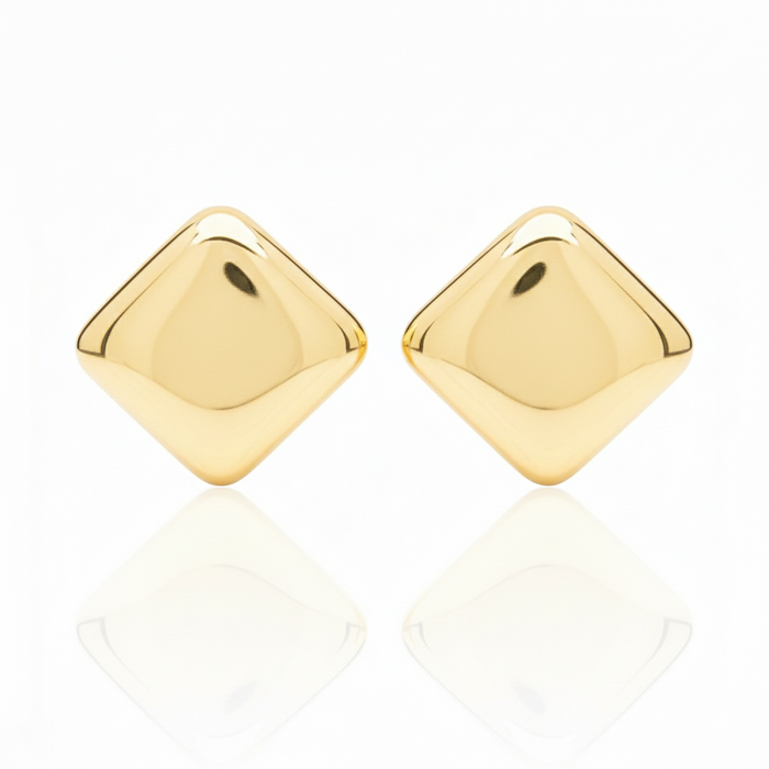 Bold Square Gold Earrings