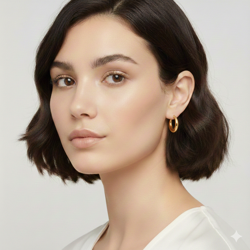 Classic Bold Hoop Earrings – Gold Stainless Steel