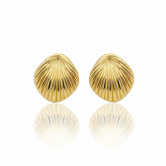 Golden Seashell Stud Earrings
