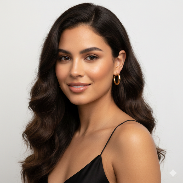 Golden Chunky Hoop Earrings