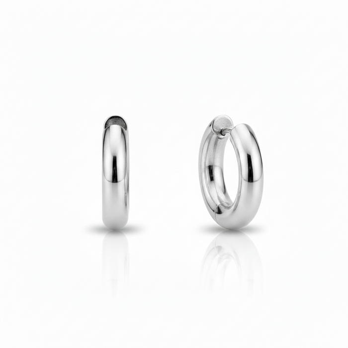 Silver Chunky Hoop Earrings