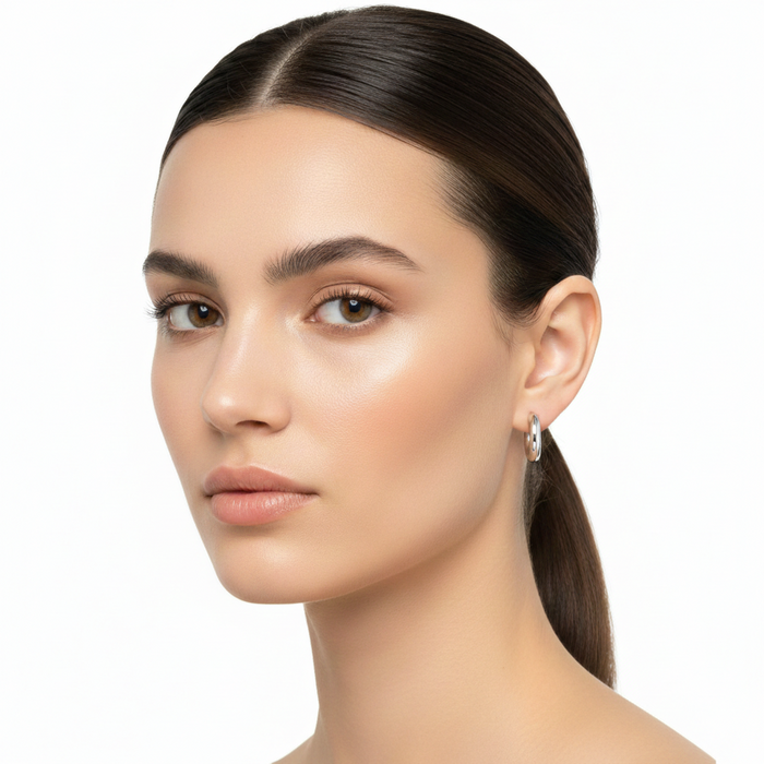 Silver Chunky Hoop Earrings