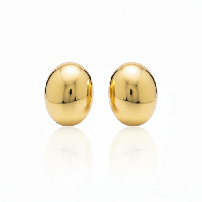 Golden Dome Stud Earrings