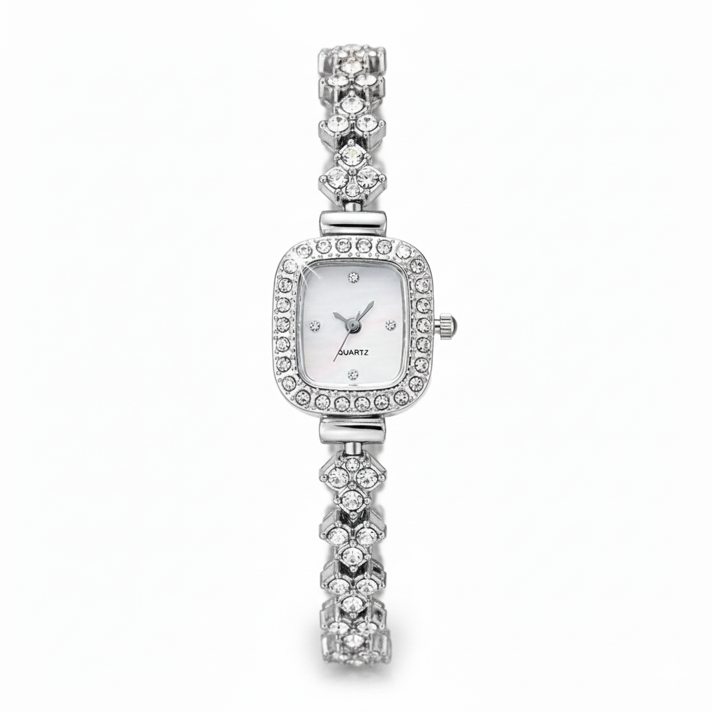 Silver Solstice Crystal Watch – Shine That Never Sleeps