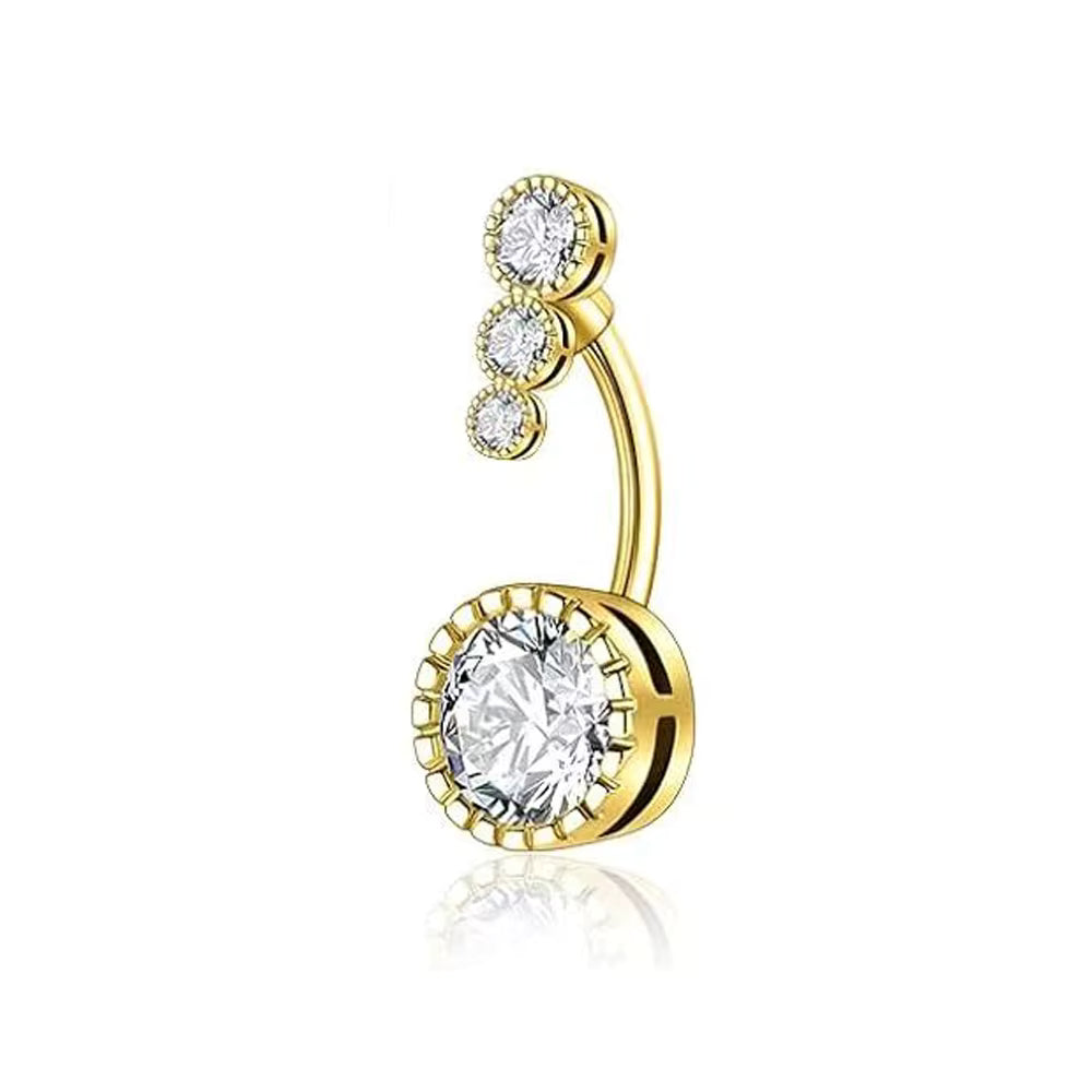 Crystal Cascade Belly Ring – Modern Elegance