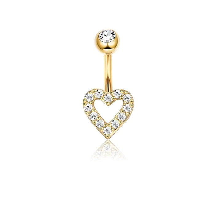 Crystal Open Heart Belly Ring