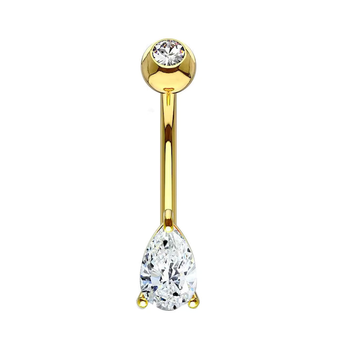 Teardrop Crystal Belly Ring