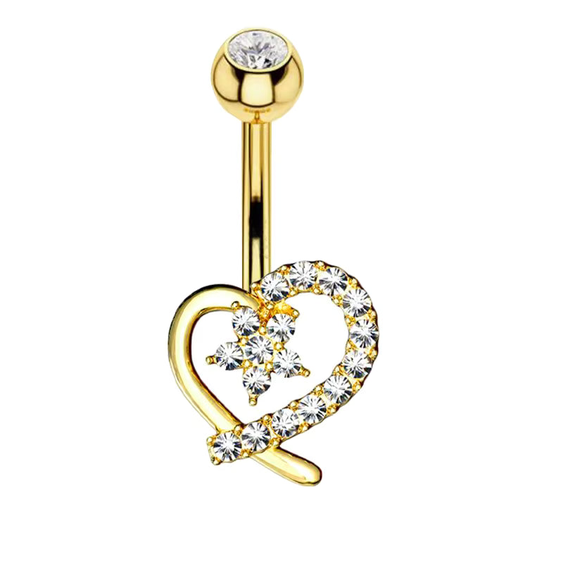 Celestial Heart Belly Ring – Romantic Elegance