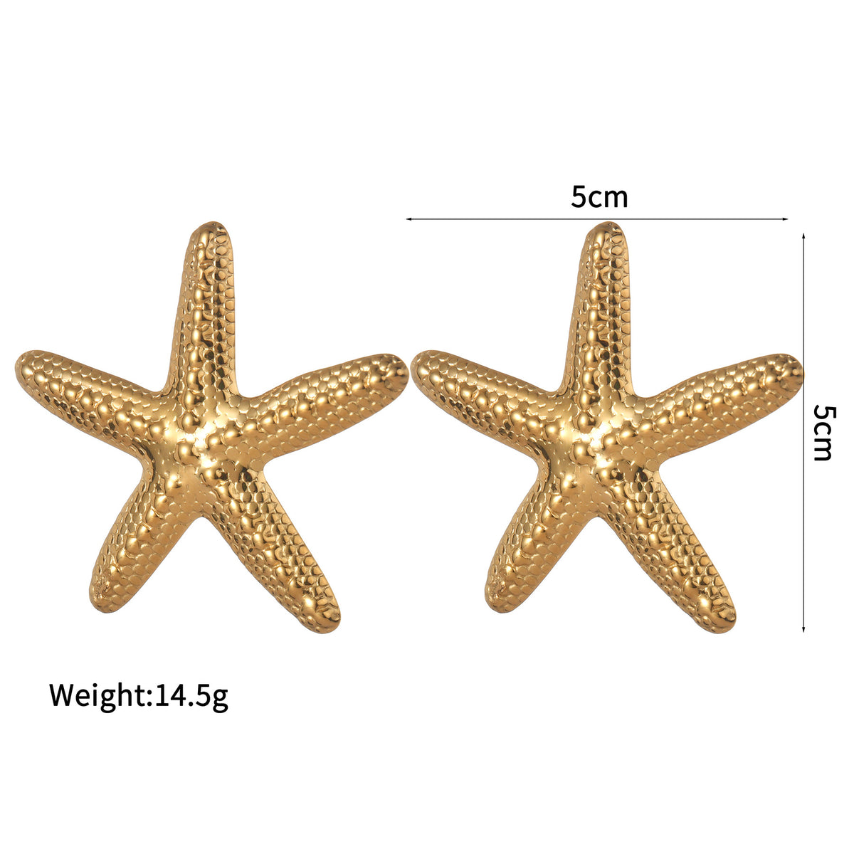 Golden Starfish Earrings