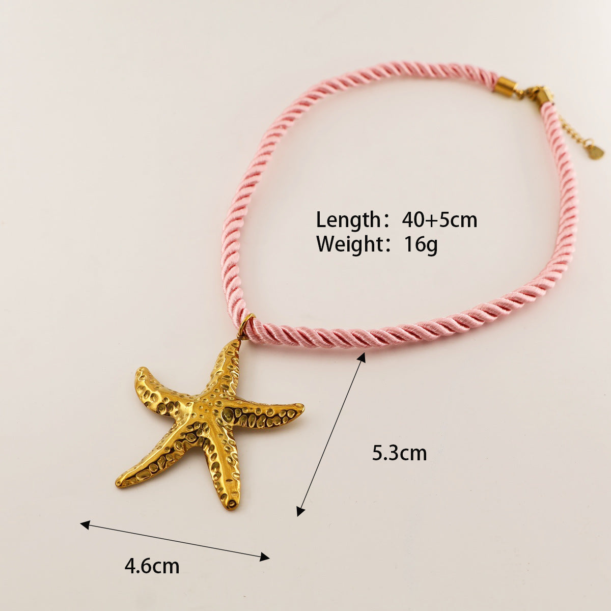 Golden Starfish Rope Necklace