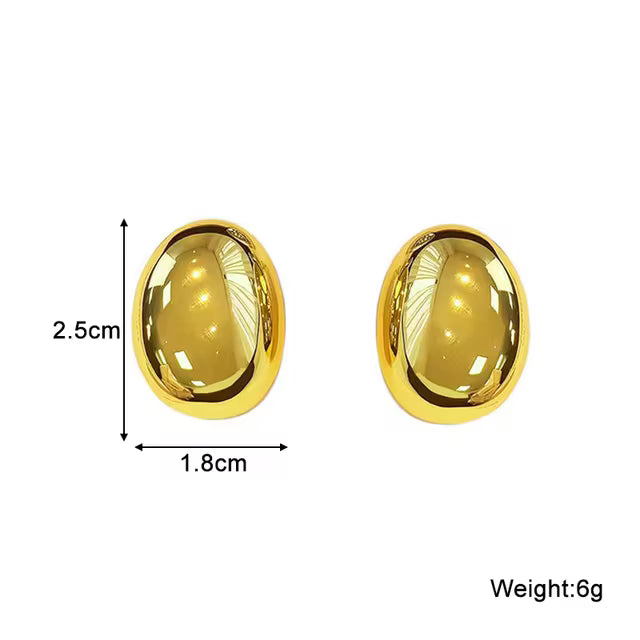 Golden Dome Stud Earrings – Stainless Steel