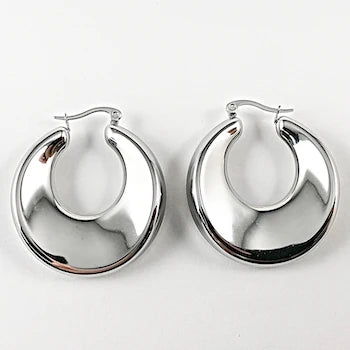 Silver Bold Hoop Earrings – Stainless Steel