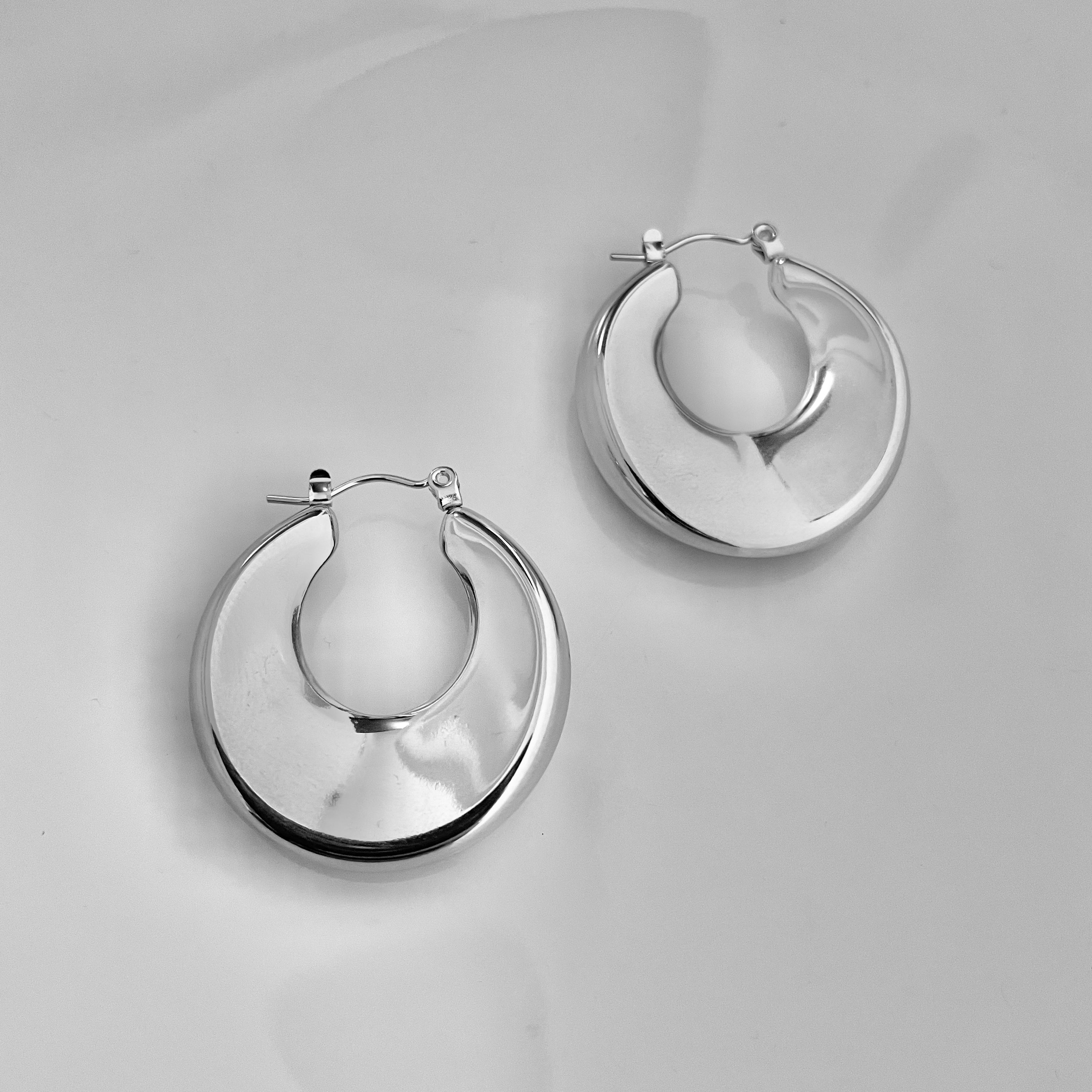 Silver Bold Hoop Earrings – Stainless Steel