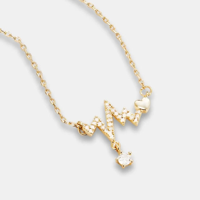 Gold Heartbeat Pendant Necklace
