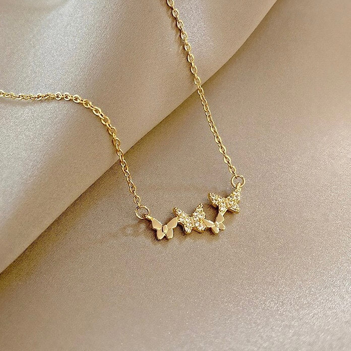 Gold Butterfly Charm Necklace