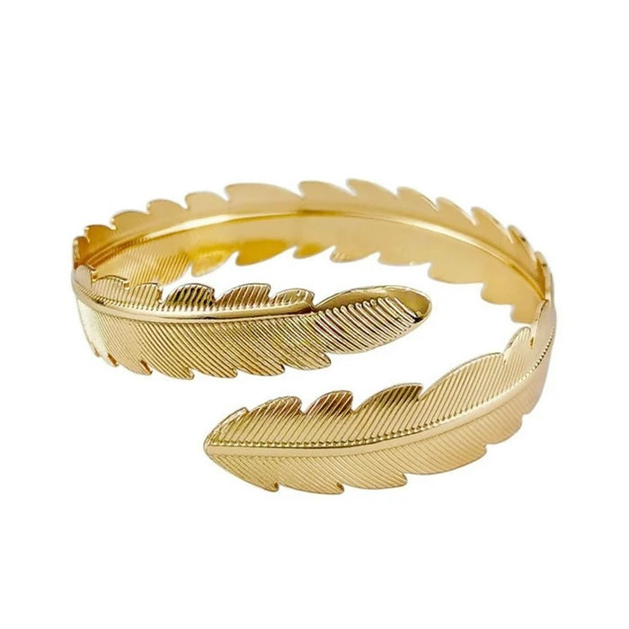 Gold Feather Arm Cuff