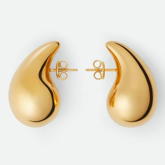 Chunky Teardrop Gold Earrings – Modern &amp; Sculptural