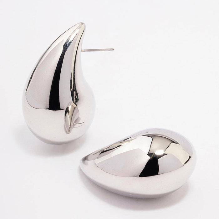 Chunky Teardrop Silver Earrings