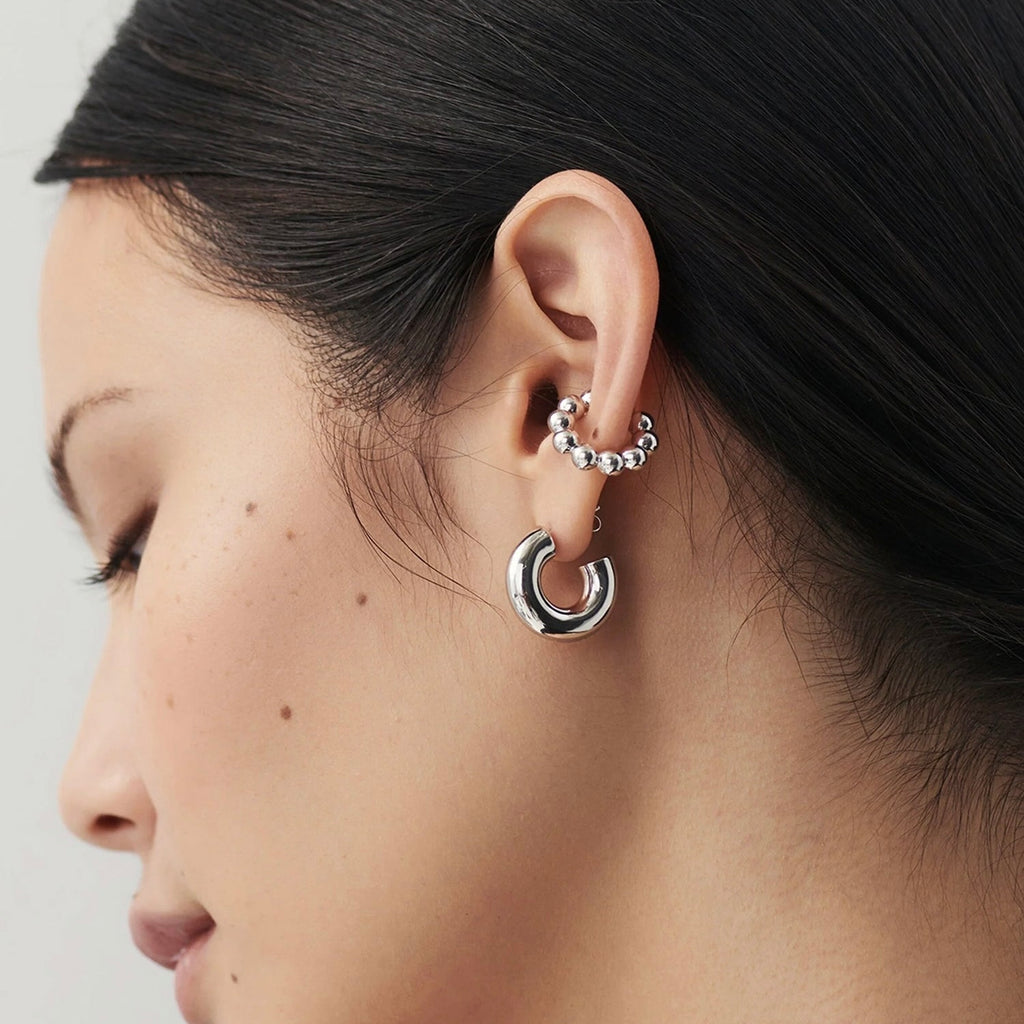 Bold Silver Chunky Hoop Earrings – Classic Meets Contemporary