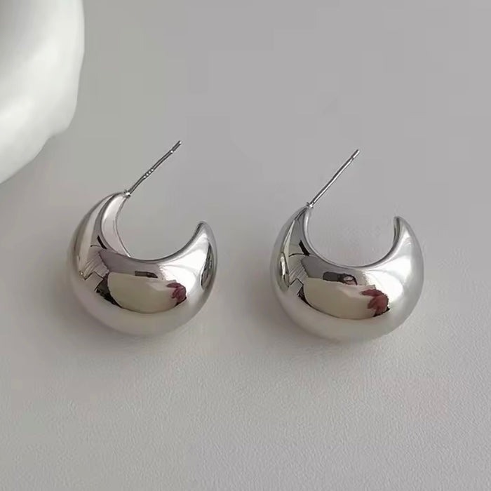 Chunky Silver Dome Earrings