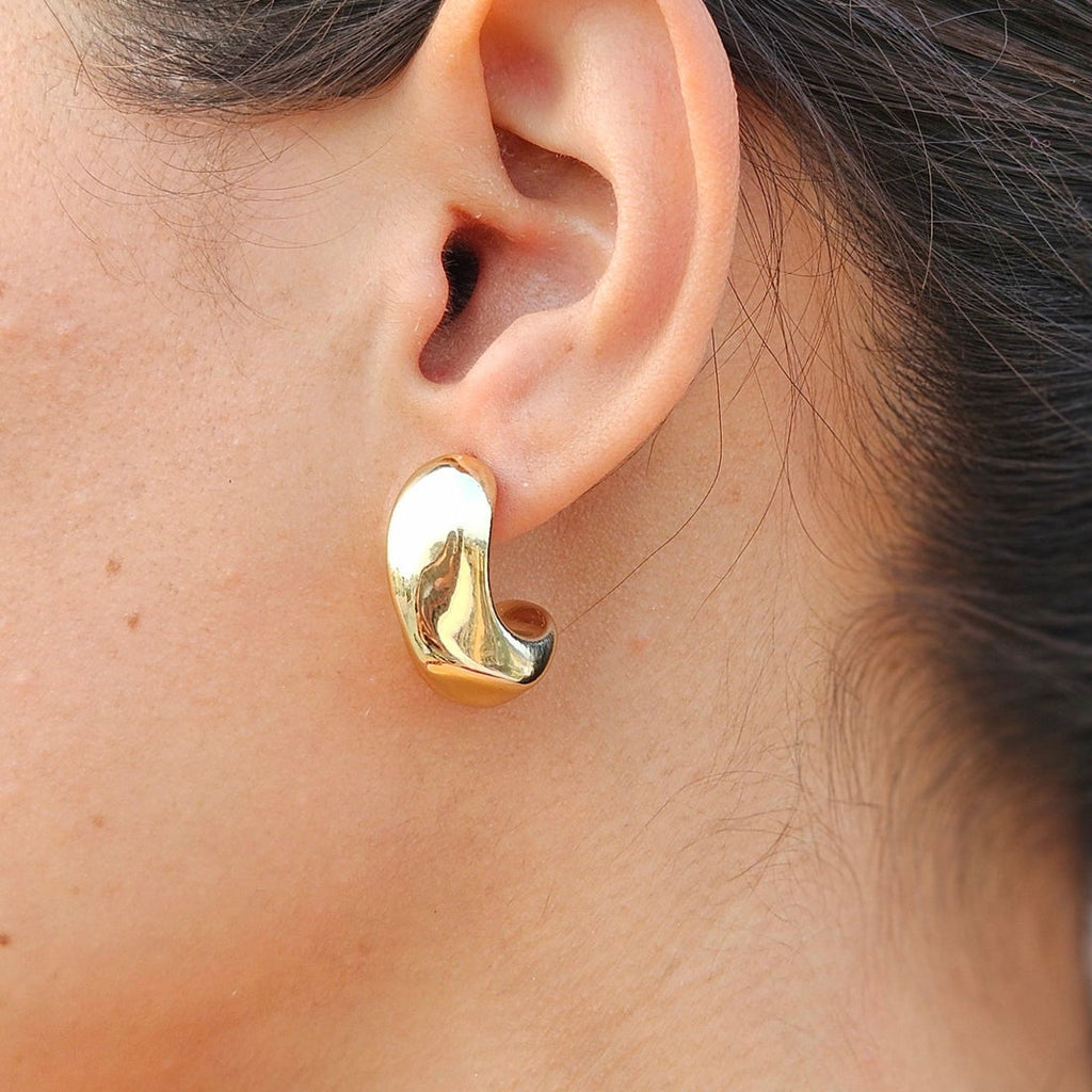 Molten Gold Chunky Hoop Earrings – Bold &amp; Timeless