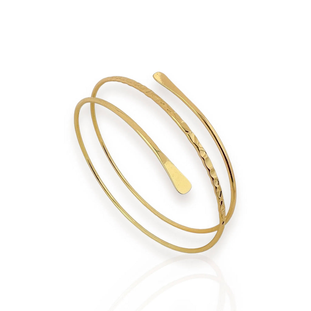 Gold Spiral Arm Cuff – Modern Minimalist