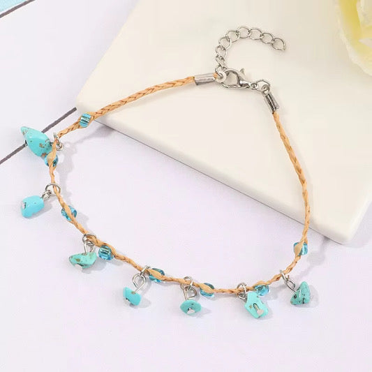 Siren Depths Charm Anklet – Ocean Energy, Locked in Stone
