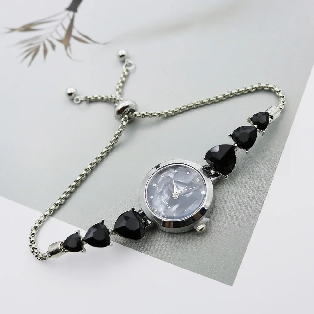 Midnight Onyx Crystal Watch, Timeless Mystery &amp; Power