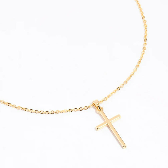 Classic Gold Cross Pendant Necklace