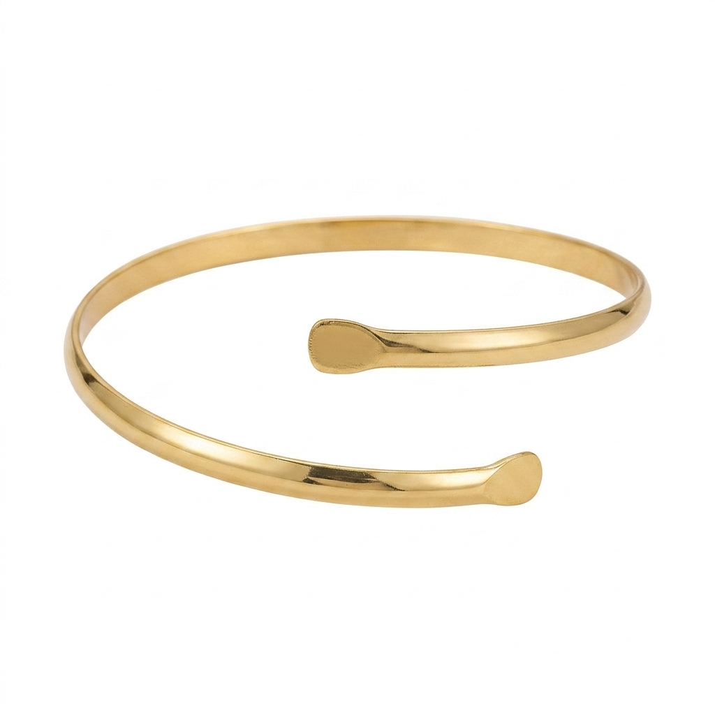 Minimalist Bypass Arm Cuff – Liquid Gold