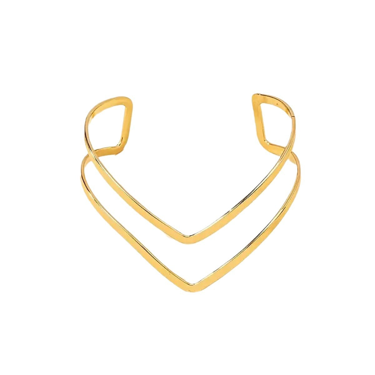 Sculptural Chevron Arm Cuff | Golden Goddess