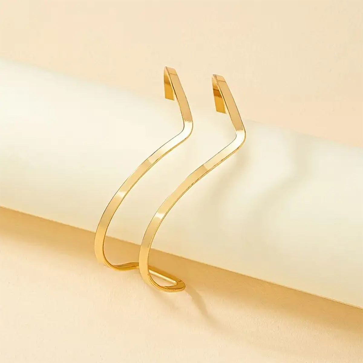 Sculptural Chevron Arm Cuff | Golden Goddess