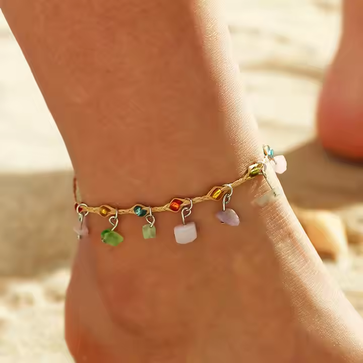 Prism Pulse Gem Anklet – Color That Hits Different
