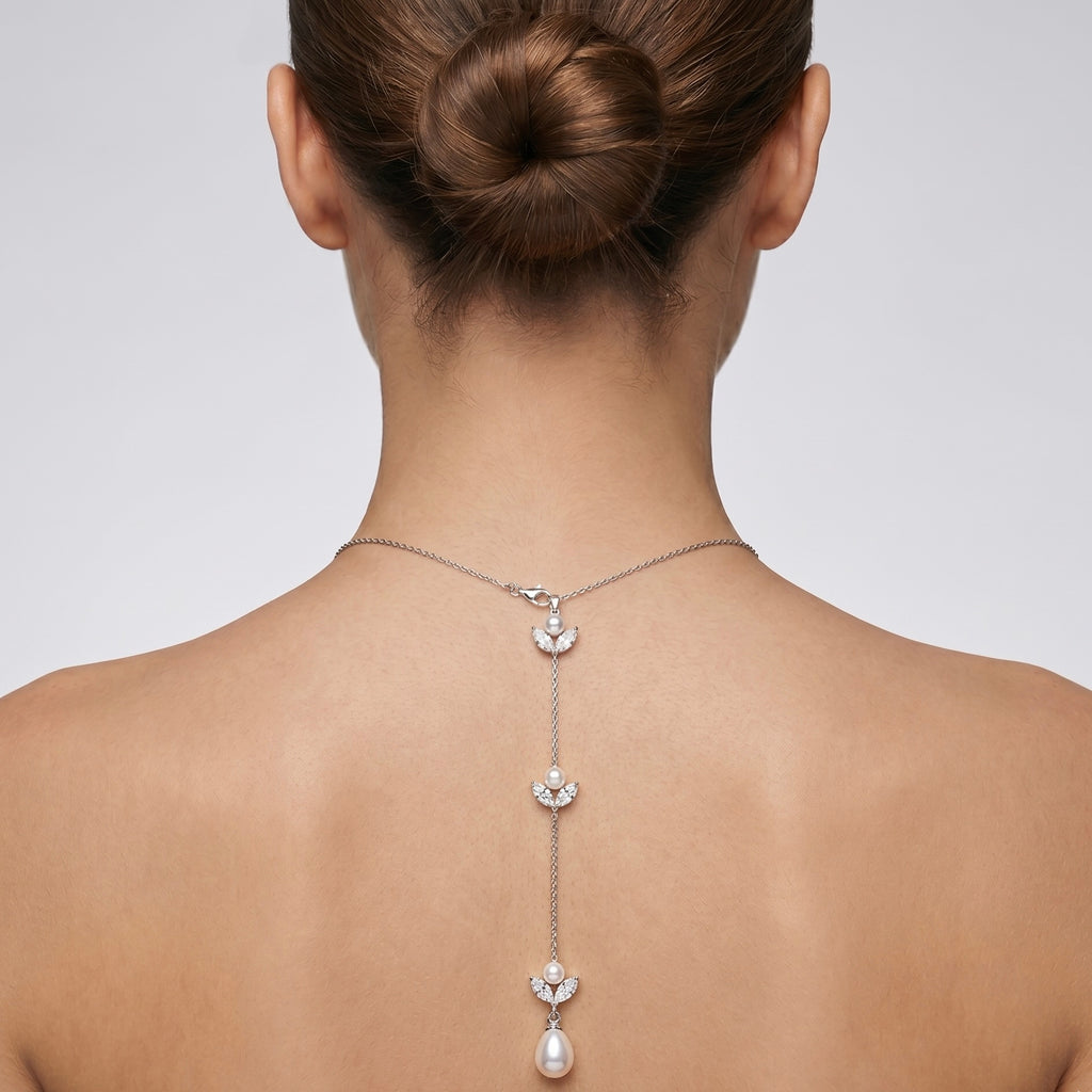Botanical Pearl Backchain – Romantic Elegance