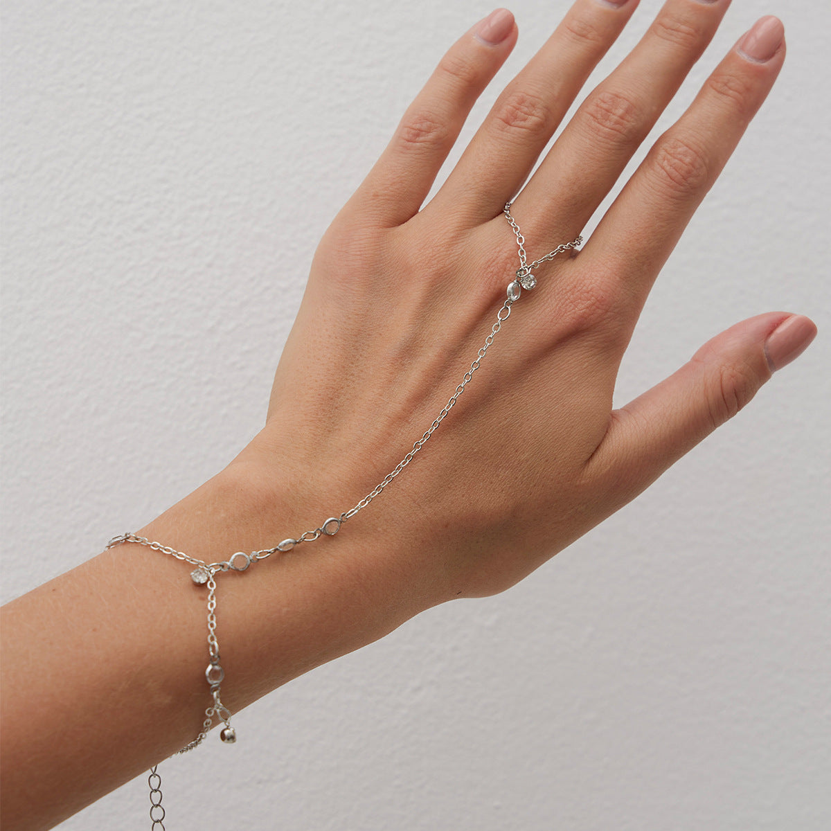 Silver Vine &amp; Crystal Hand Chain – Ethereal Glamour