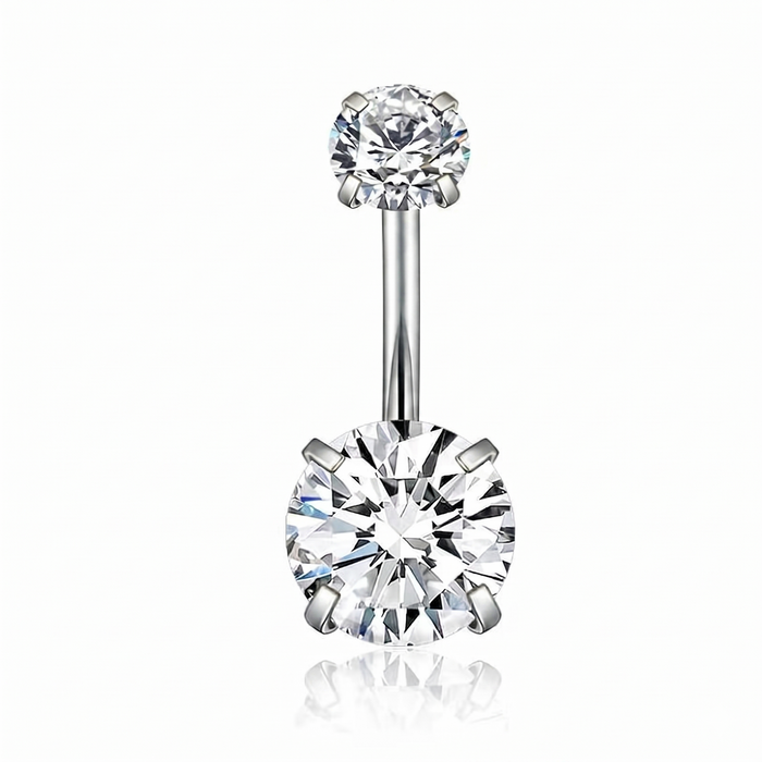 Classic Double Crystal Belly Ring