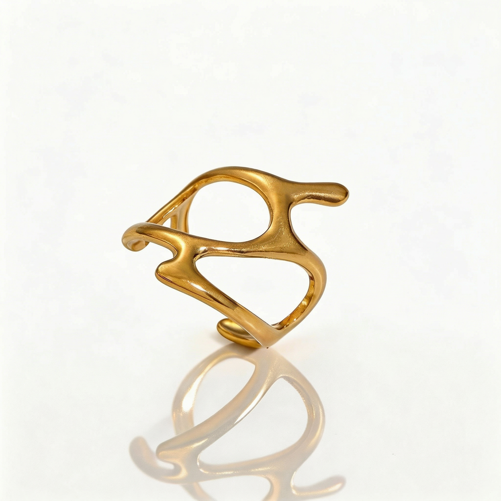 Abstract Coralline Wrap Ring – Golden Reef