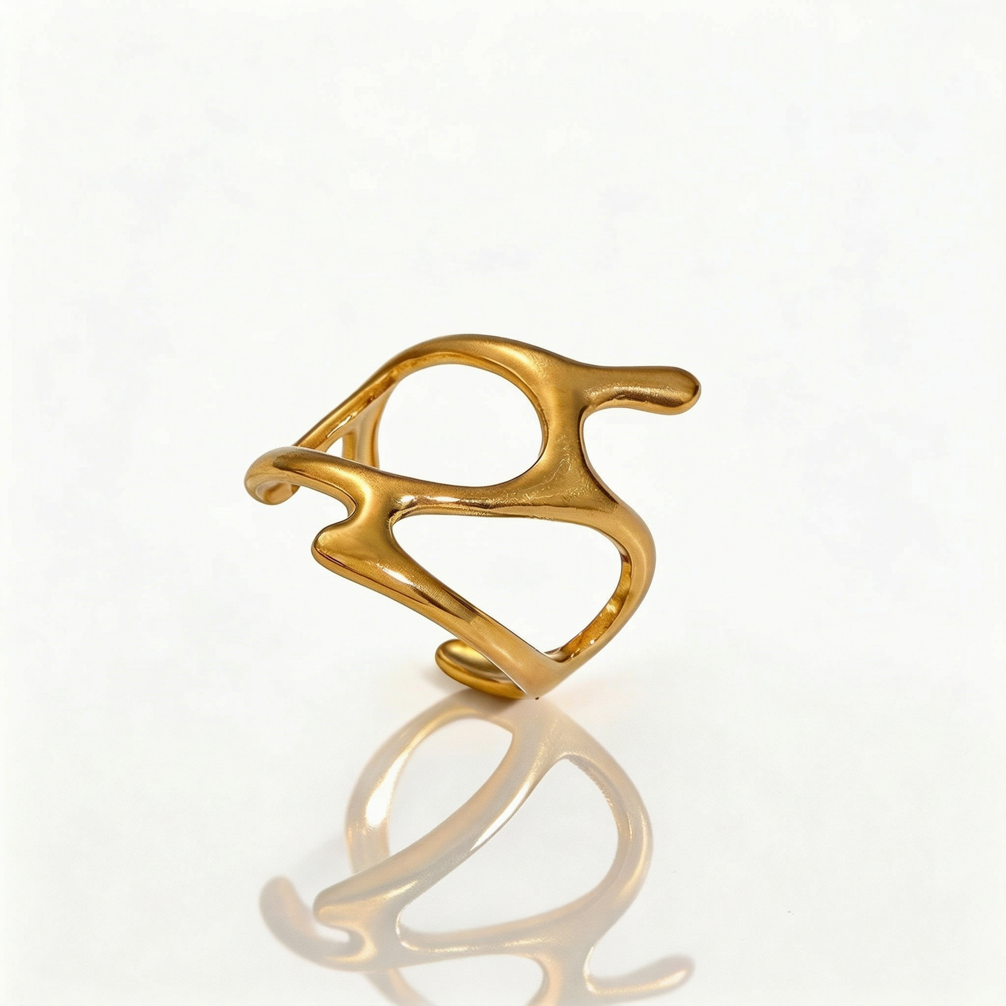 Abstract Coralline Wrap Ring – Golden Reef