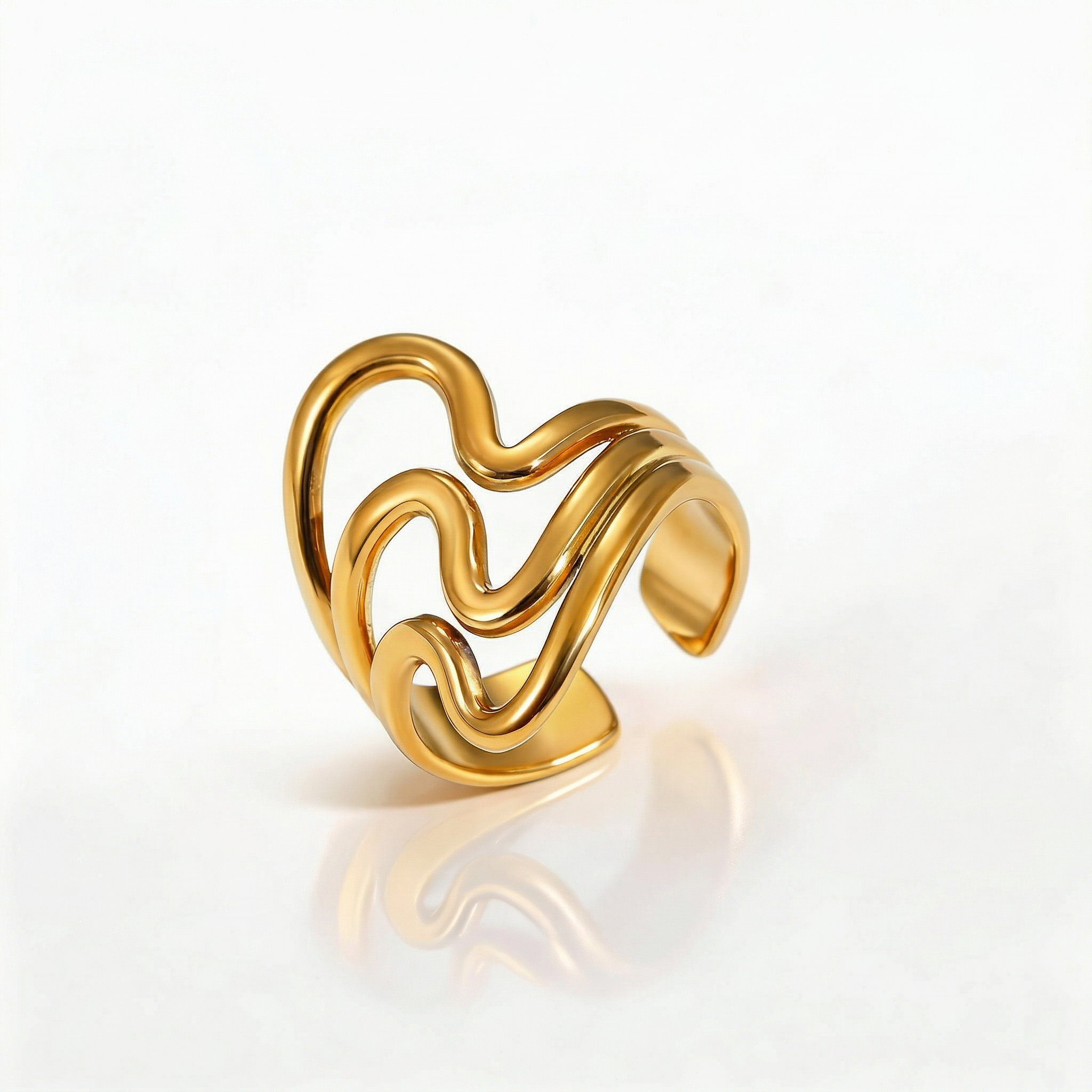 Triple-Layer Ripple Ring – Golden Tide