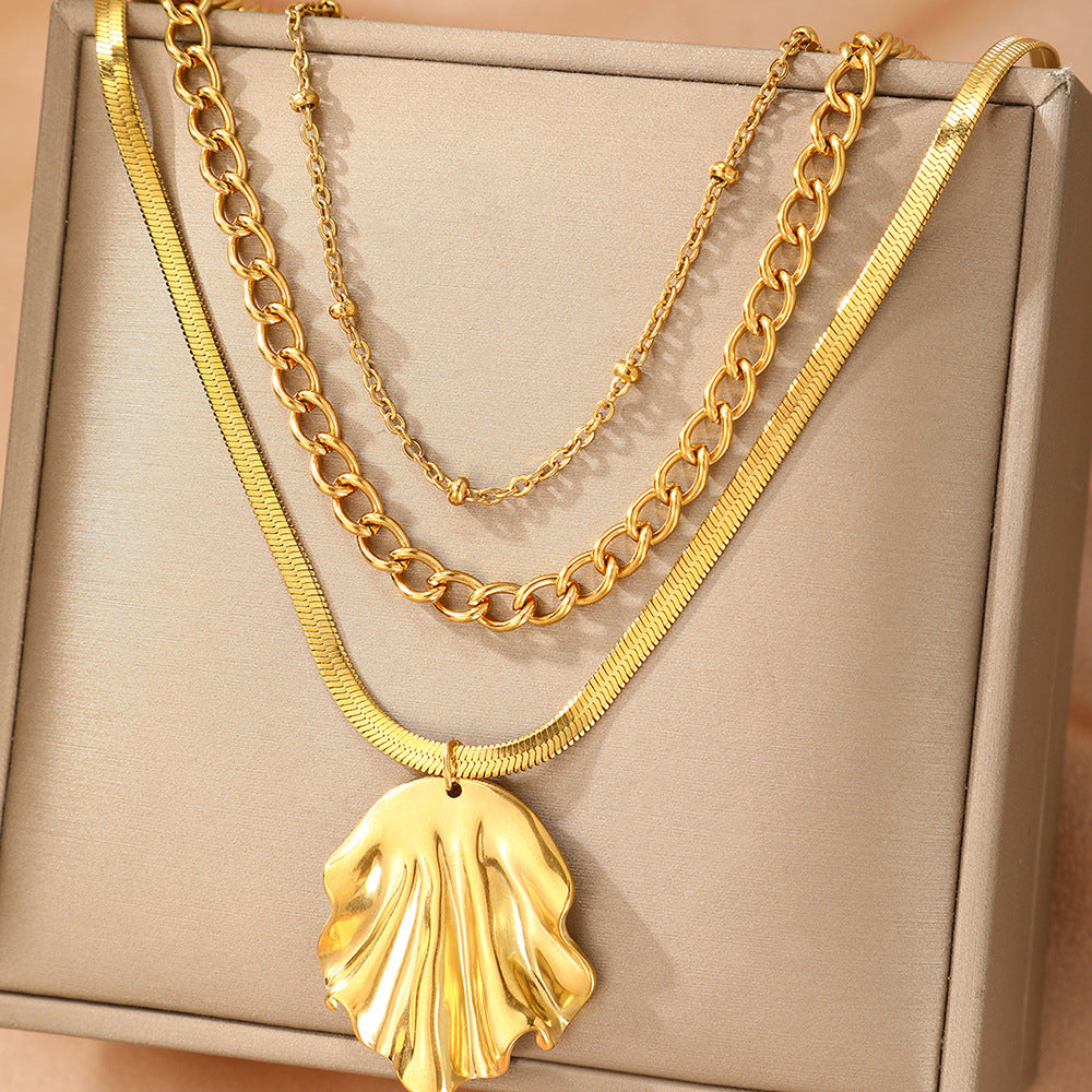 Layered Textured Shell Necklace – Luxury Summer Aesthetic